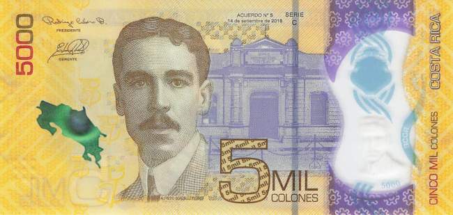 5000 Colones Costa Rica 14.09.2018